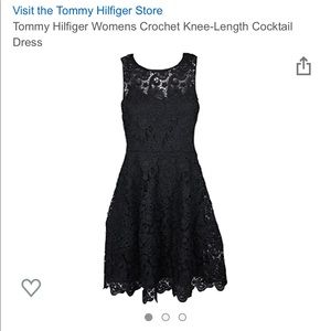 Tommy Hilfiger Womens Crochet Cocktail Dress